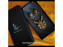 Linga creations handmade terracotta jewellery lakshmi simple jewellery