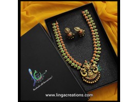 Linga creations handmade terracotta jewellery green and red manga haram