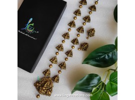 Linga creations handmade terracotta jewellery Ganesh bead, ganesh pendant haram
