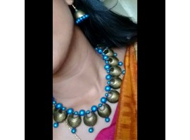 blue half moon necklace