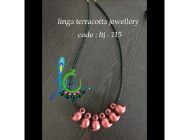 Copper color maanga style simple terraacotta jewellery from linga terracotta jewellery