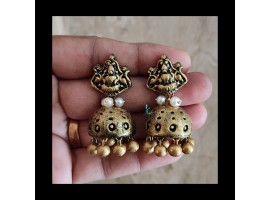 linga creations handmade terracotta jewellery lakshmi jhumkas