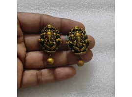 Lingacreations handmade terracotta jewellery ganesh stud