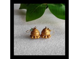 Linga creations handmade terracotta jewellery gold hookdrop