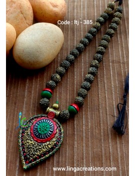 red color vell rudraksha linga creations terracotta jewellery