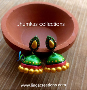 linga Creations terracotta jhumkas